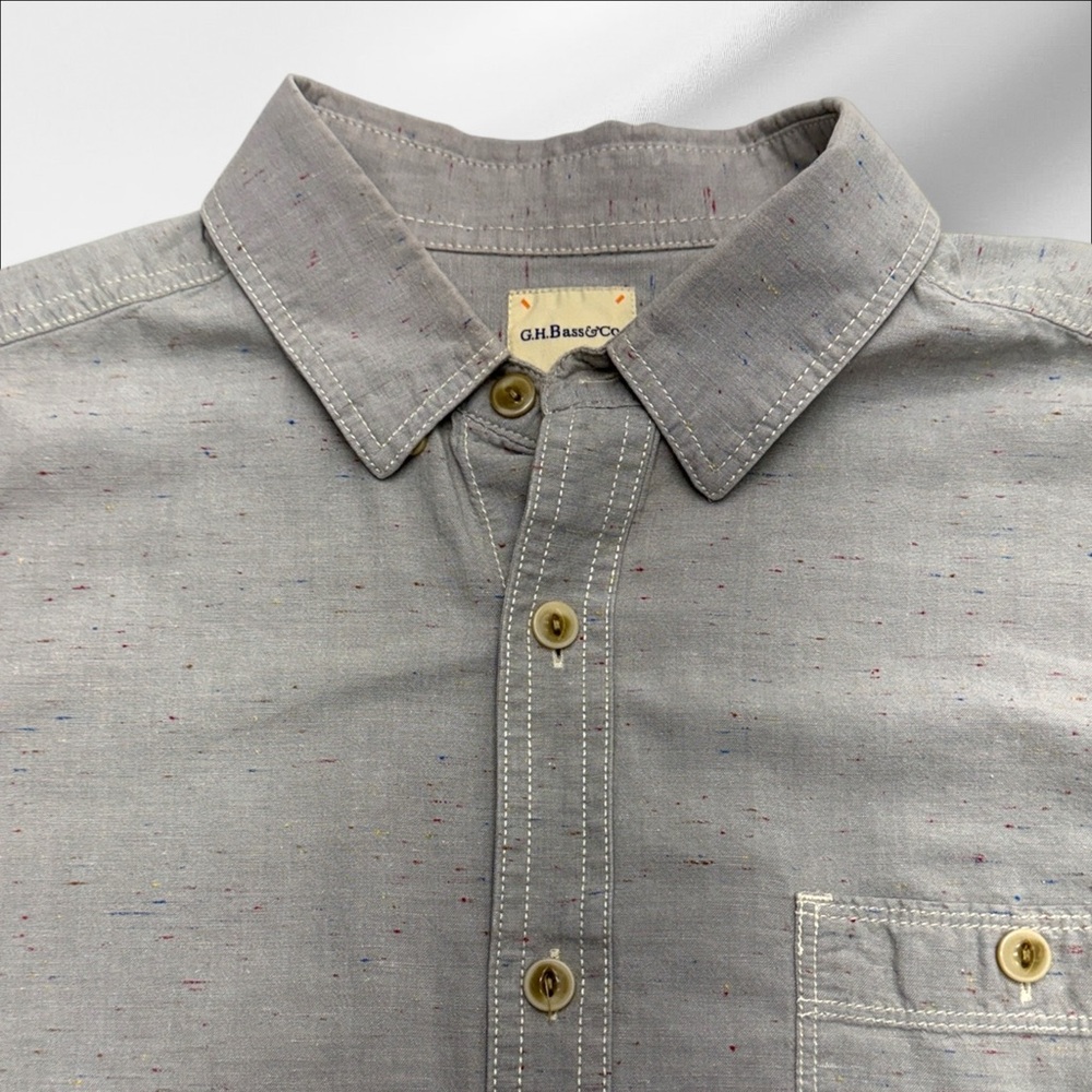 G.H. BASS Men’s Large Gray Speckled Dress Shirt